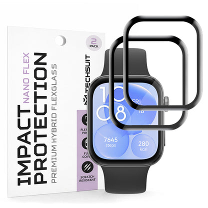 Película Protetora Techsuit Nano Flex para Huawei Watch Fit 3, Conjunto de 2 peças, Plástico, Preta