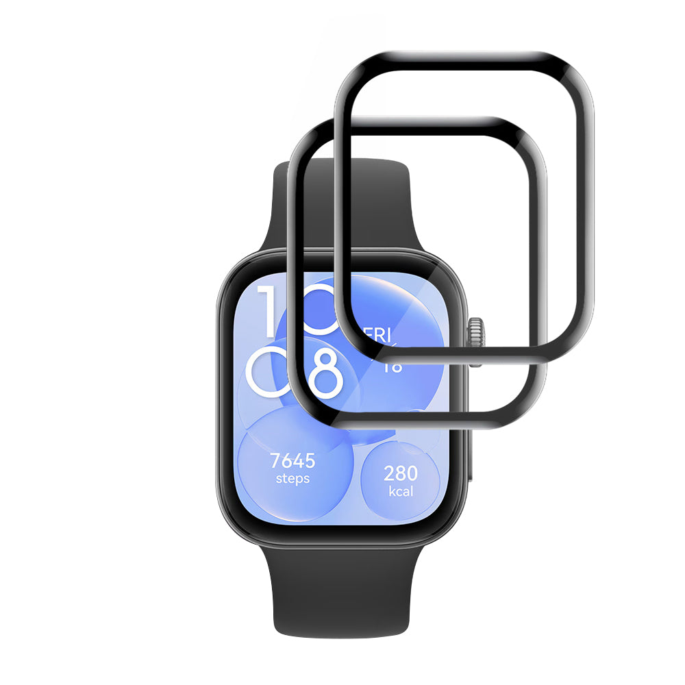 Película Protetora Techsuit Nano Flex para Huawei Watch Fit 3, Conjunto de 2 peças, Plástico, Preta