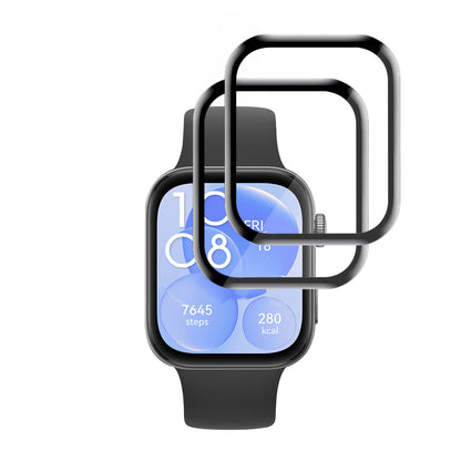 Película Protetora Techsuit Nano Flex para Huawei Watch Fit 3, Conjunto de 2 peças, Plástico, Preta