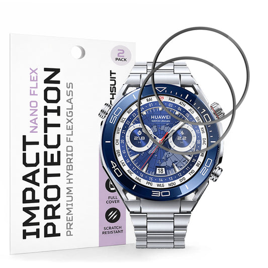 Película Protetora Techsuit Nano Flex para Huawei Watch Ultimate 2 / Ultimate, Conjunto de 2 peças, Plástico, Preta