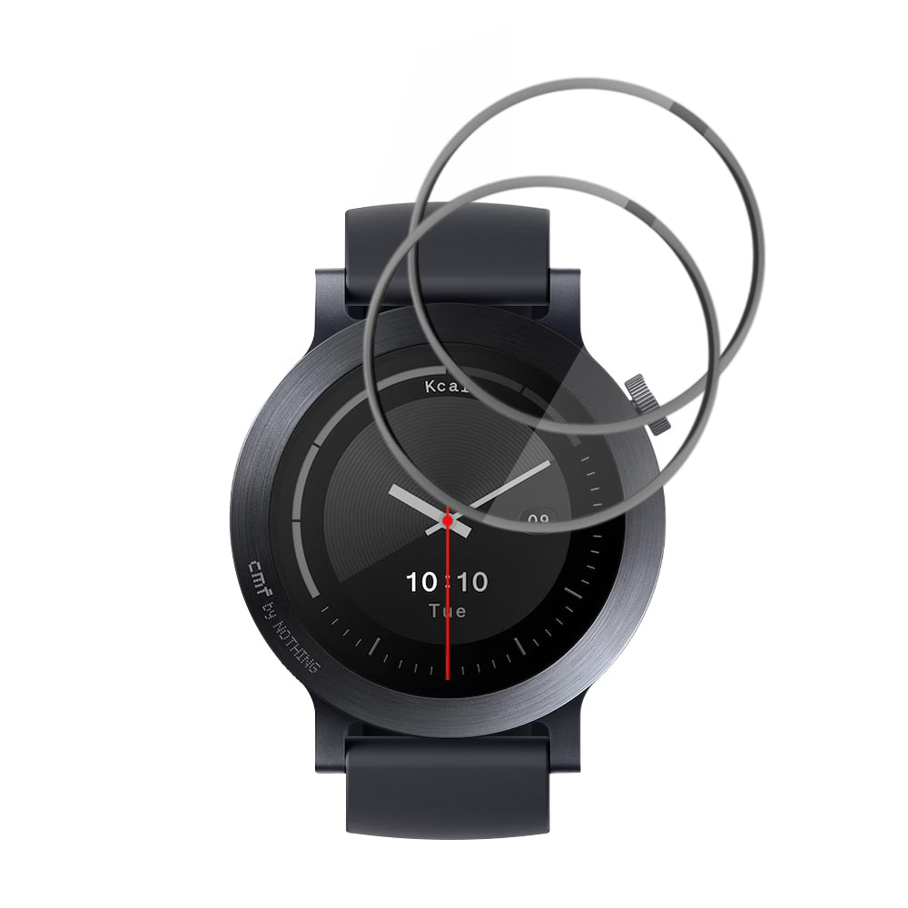 Folie de Proteção Techsuit Nano Flex para Nothing CMF Watch 3 Pro, Conjunto de 2 peças, Plástico, Preta