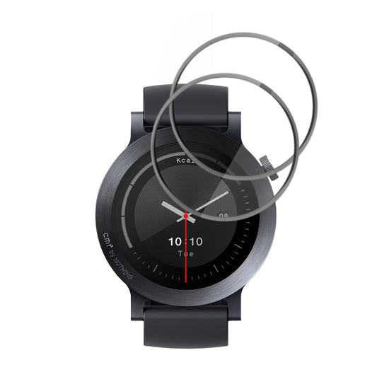 Folie de Proteção Techsuit Nano Flex para Nothing CMF Watch 3 Pro, Conjunto de 2 peças, Plástico, Preta