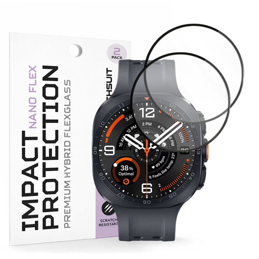 Película de Proteção Techsuit Nano Flex para Samsung Galaxy Watch Ultra2, Plástico, Conjunto de 2 peças, Preto
