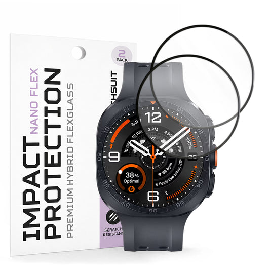 Película de Proteção Techsuit Nano Flex para Samsung Galaxy Watch Ultra2, Plástico, Conjunto de 2 peças, Preto