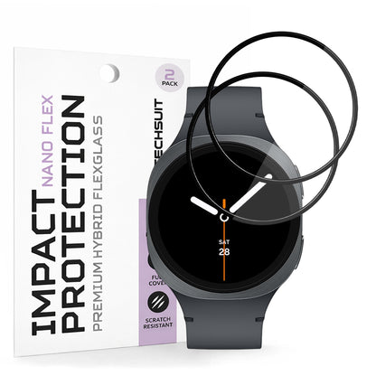 Película Protetora Techsuit Nano Flex para Samsung Galaxy Watch8 40mm, Conjunto de 2 peças, Plástico, Preta