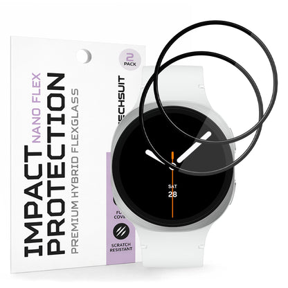 Película Protetora Techsuit Nano Flex para Samsung Galaxy Watch8 44mm, Conjunto de 2 peças, Plástico, Preta