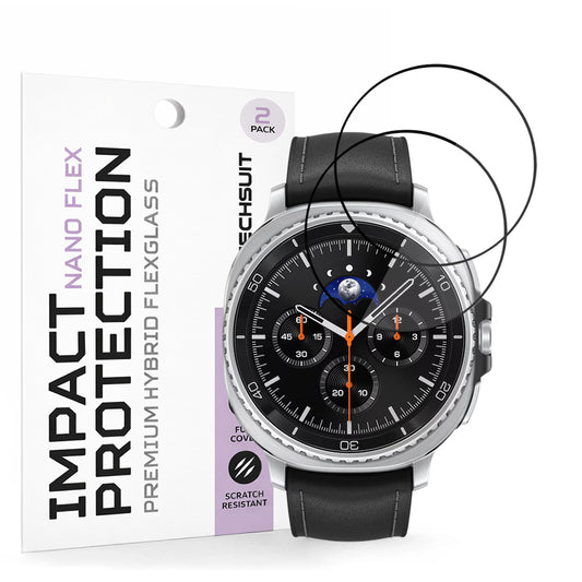 Película Protetora Techsuit Nano Flex para Samsung Galaxy Watch8 Classic, Conjunto de 2 peças, Plástico, Preta