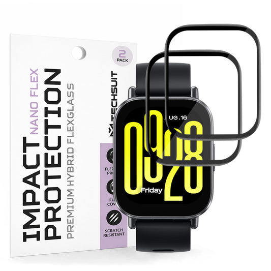 Película Protetora Techsuit Nano Flex para Xiaomi Redmi Watch 5 Active, Conjunto de 2 peças, Plástico, Preta