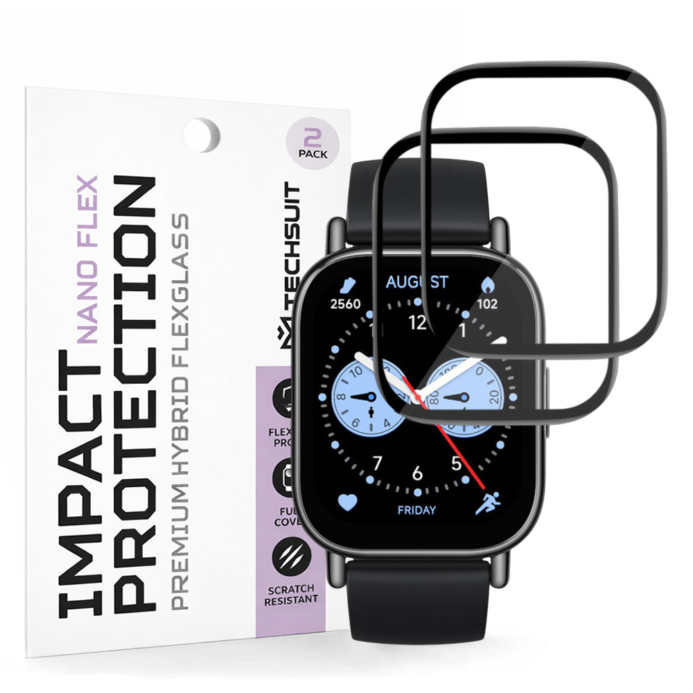 Película Protetora Techsuit Nano Flex para Xiaomi Redmi Watch 5 Lite, Conjunto de 2 peças, Plástico, Preta