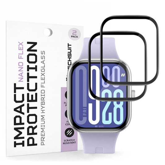 Techsuit Nano Flex Protection Film for Xiaomi Redmi Watch 5, Set of 2 pieces, Plastic, Black