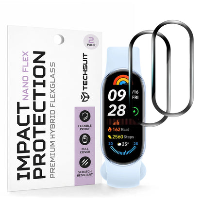Película Protetora Techsuit Nano Flex para Xiaomi Smart Band 9, Conjunto de 2 peças, Plástico, Preta