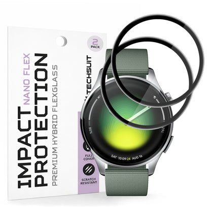Película Protetora Techsuit Nano Flex para Xiaomi Watch 5, Conjunto de 2 peças, Plástico, Preta