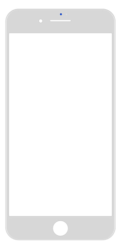 Vidro do ecrã do Apple iPhone 8 Plus com moldura e adesivo OCA, branco