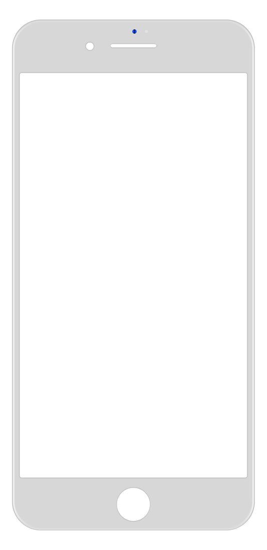 Vidro do ecrã do Apple iPhone 8 Plus com moldura e adesivo OCA, branco