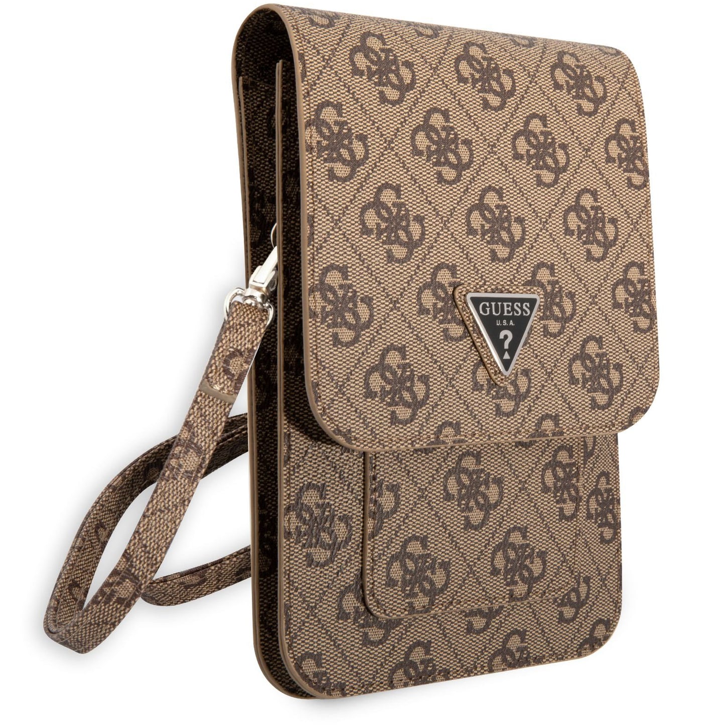 Bolsa Universal para Telefone, Guess, 4G Triangle Logo, Castanho