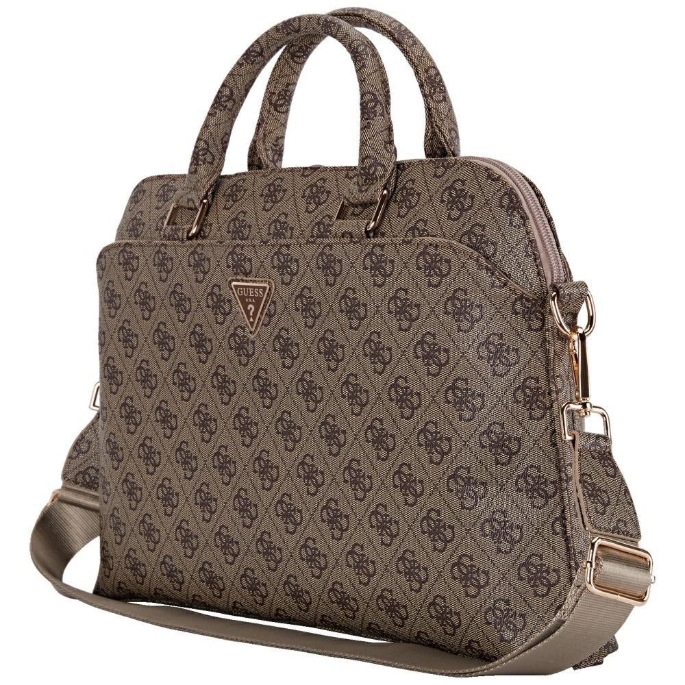 Mala Guess 4G Triangle Logo para Laptop 15inch, Castanho