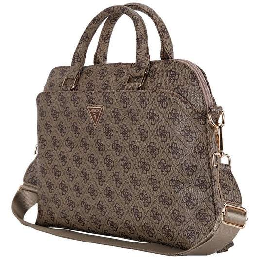 Mala Guess 4G Triangle Logo para Laptop 15inch, Castanho