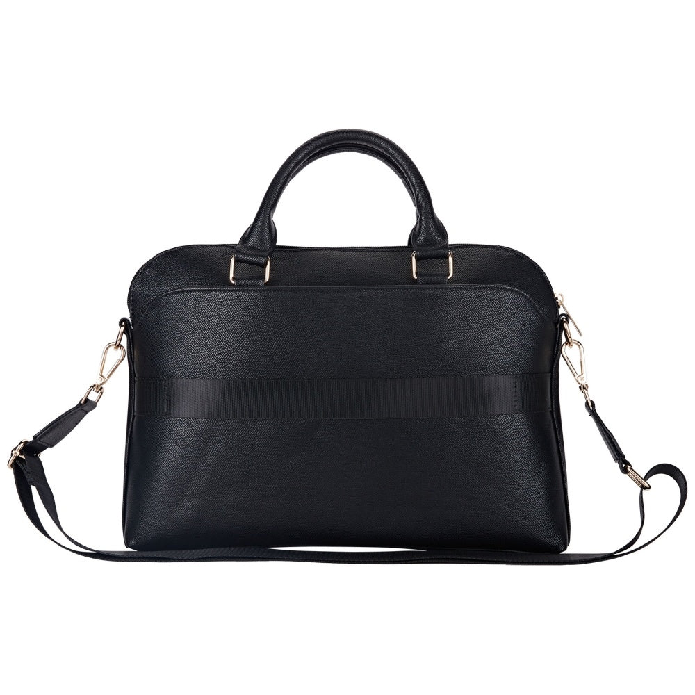 Guess Grained Triangle Logo Laptop Bag 15inch, Black