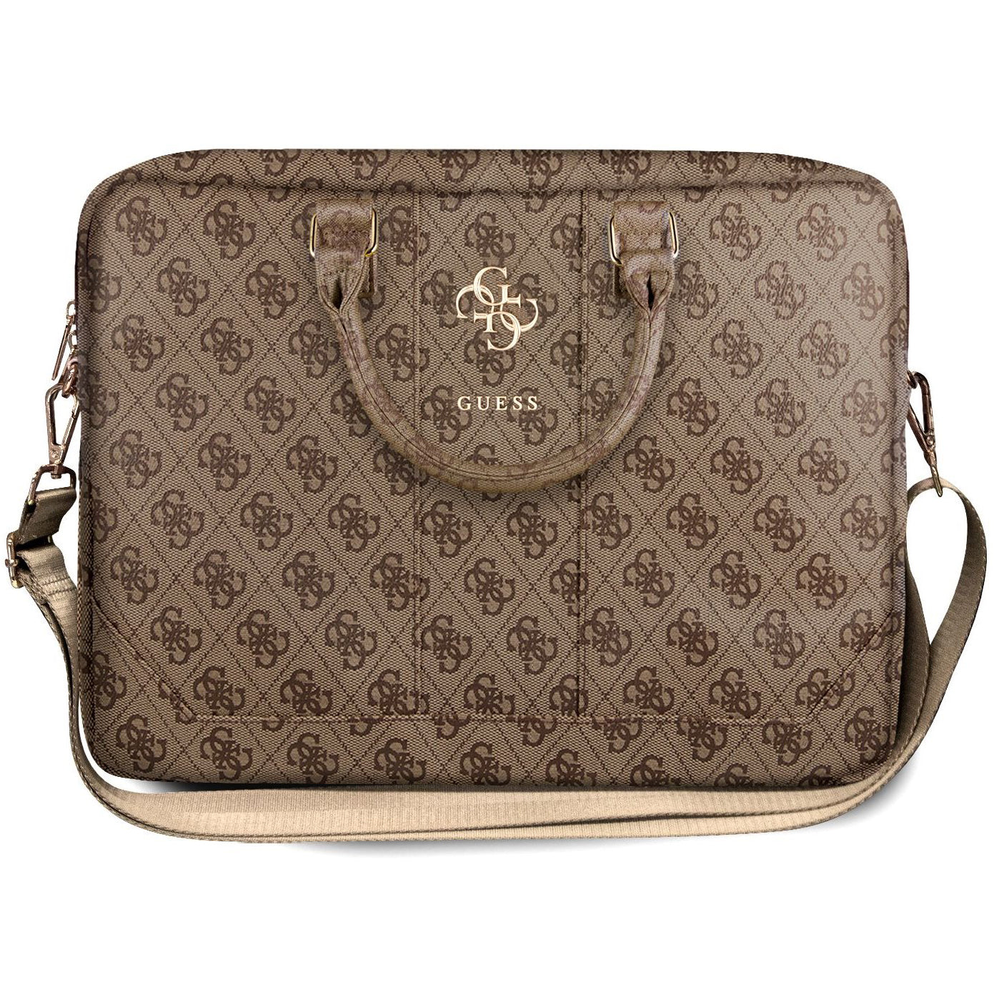 Guess 4G Metal Logo Bag for 15inch - 16inch Laptop, Brown