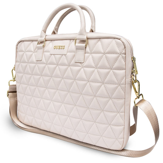 Mala Guess Quilted para Laptop 15 polegadas, Rosa
