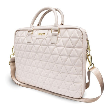 Guess Quilted Bag for 15-inch Laptop, Pink