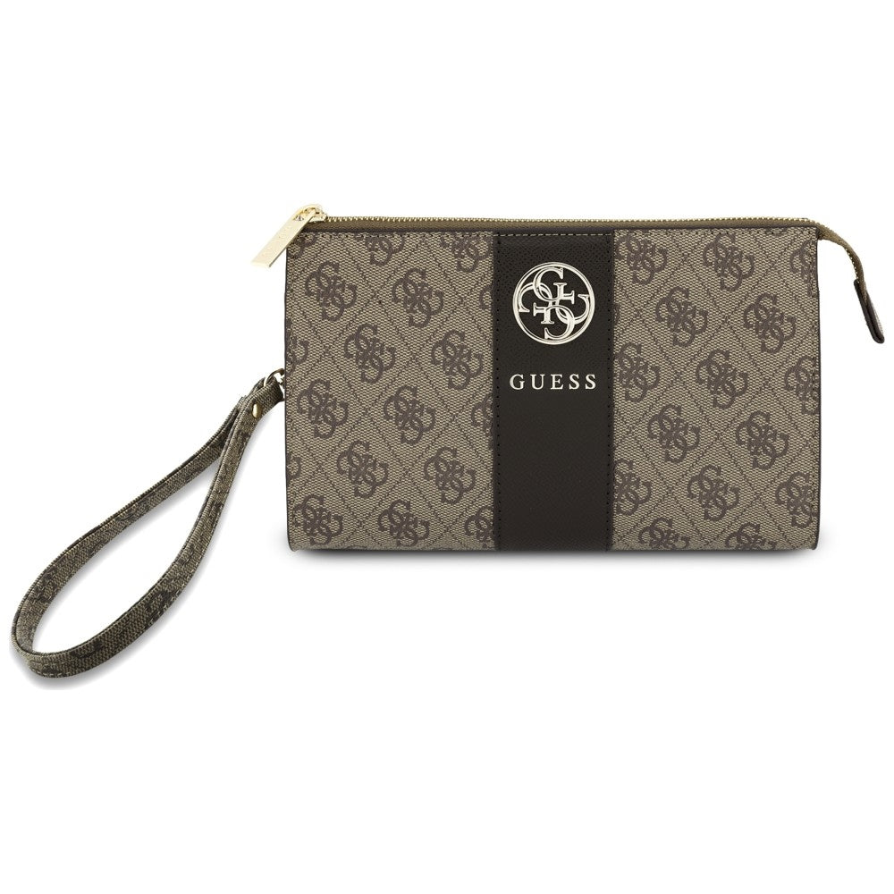 Bolsa Universal para Telemóvel, Guess, 4G Round Classic Logo Stripe, Castanha