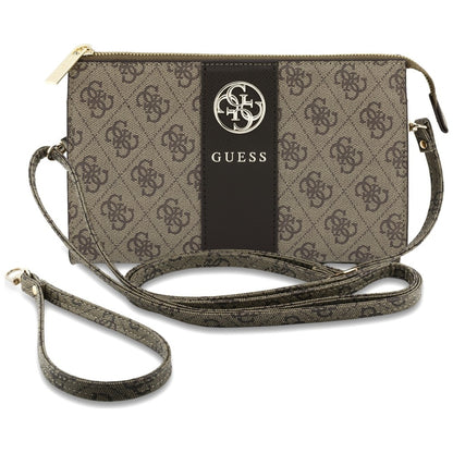 Bolsa Universal para Telemóvel, Guess, 4G Round Classic Logo Stripe, Castanha