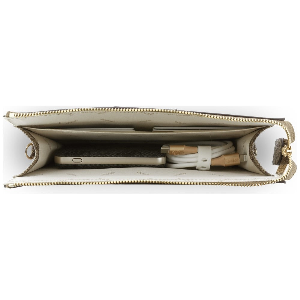 Bolsa Universal para Telemóvel, Guess, 4G Round Classic Logo Stripe, Castanha