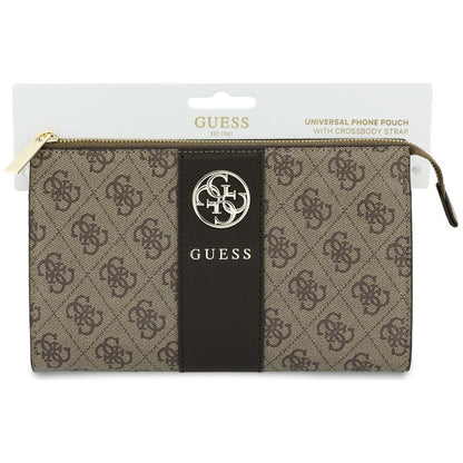 Bolsa Universal para Telemóvel, Guess, 4G Round Classic Logo Stripe, Castanha