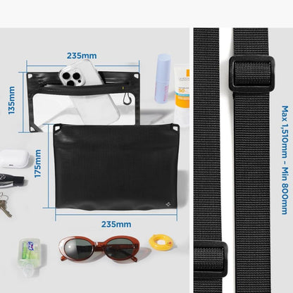 Mala e Capa Impermeável Universal Spigen Crossbag, Preta AMP09746