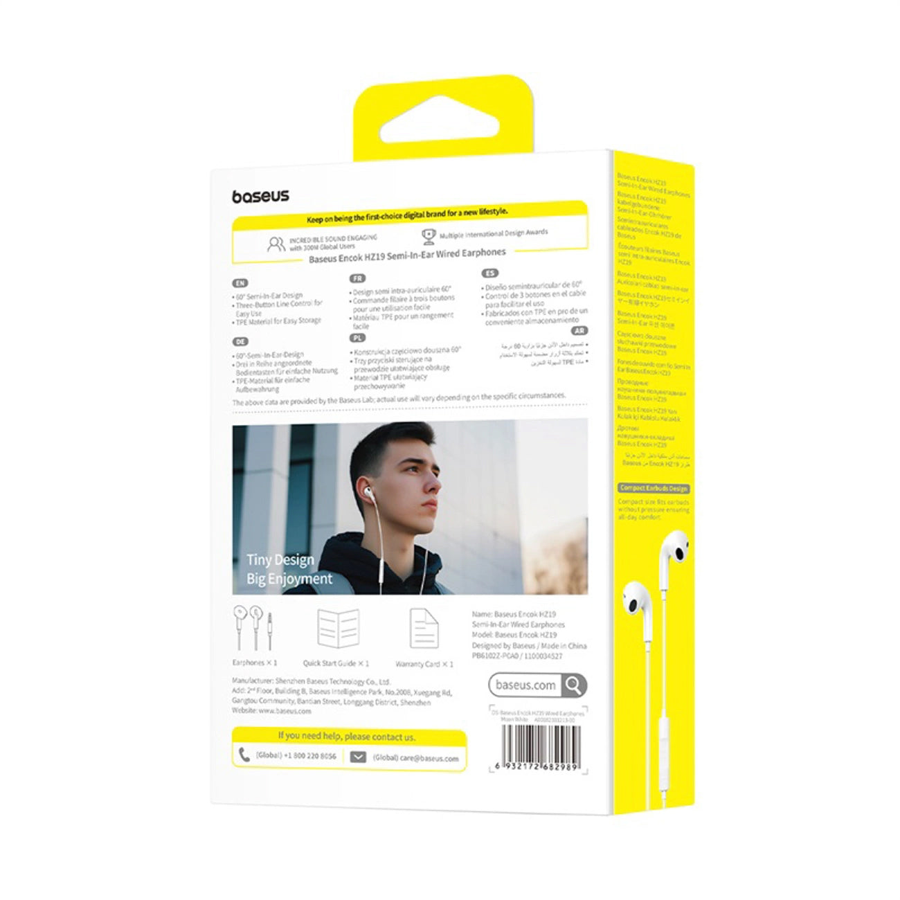 Handsfree 3.5mm Baseus Encok HZ19, Branco A00182301213-00