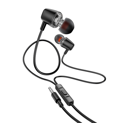 Auriculares mãos-livres 3,5 mm HOCO M107, Preto