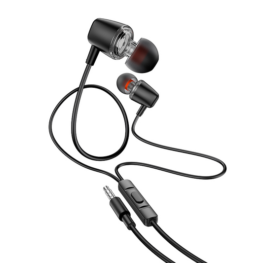 Auriculares mãos-livres 3,5 mm HOCO M107, Preto