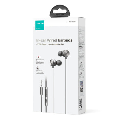 Handsfree 3.5mm Joyroom JR-EW03, Cinzento