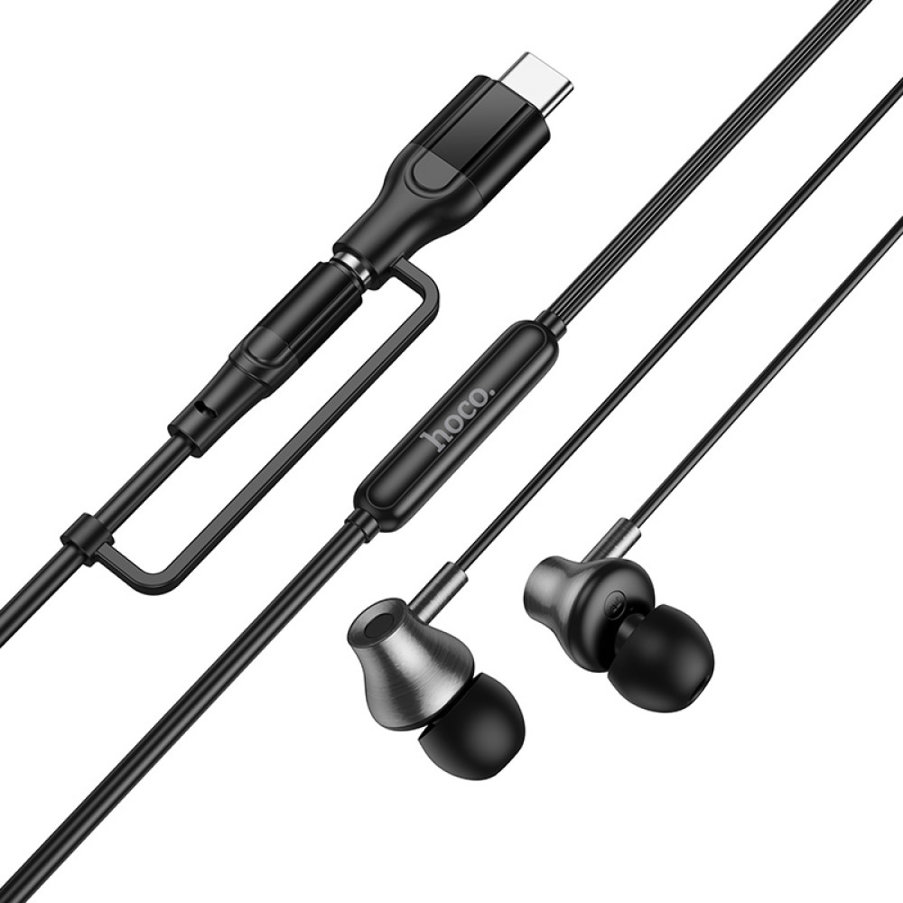 Handsfree 3.5mm / USB-C HOCO M119A, Preto