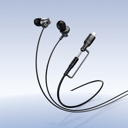 Handsfree 3.5mm / USB-C HOCO M119A, Preto