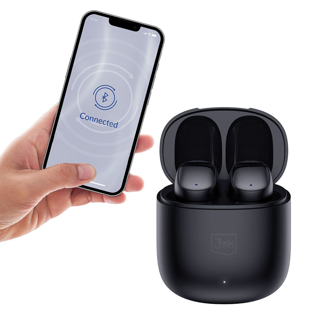 Handsfree Bluetooth 3MK FlowBuds, TWS, Preto