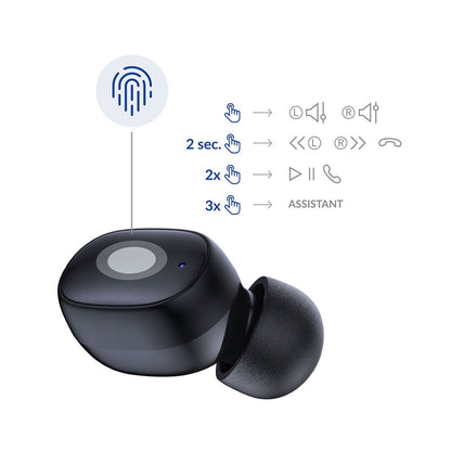 Handsfree Bluetooth 3MK FlowBuds, TWS, Preto