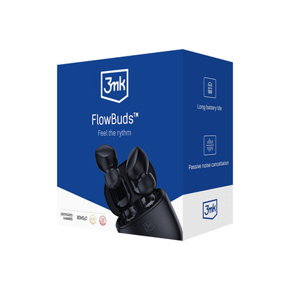 Handsfree Bluetooth 3MK FlowBuds, TWS, Preto