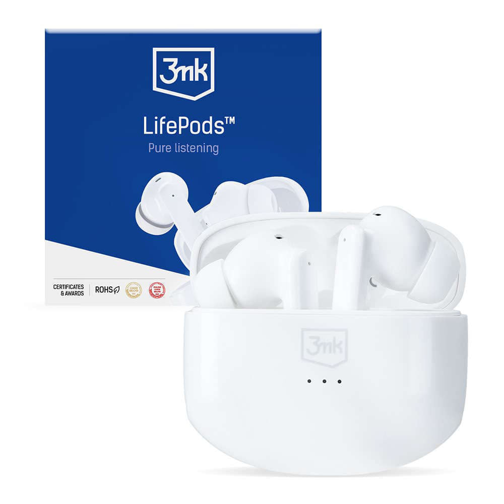 Auriculares Bluetooth 3MK LIFEPODS, TWS, ANC, Branco