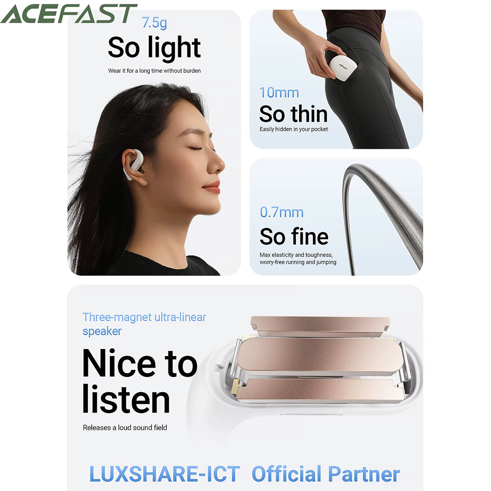 Handsfree Bluetooth Acefast FA002, TWS, Branco