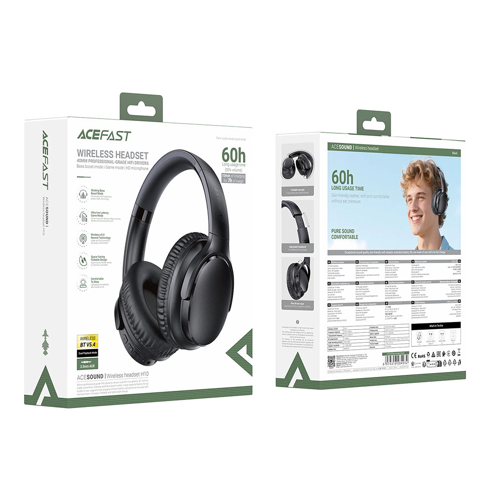 Handsfree Bluetooth Acefast H10, A2DP, Preto