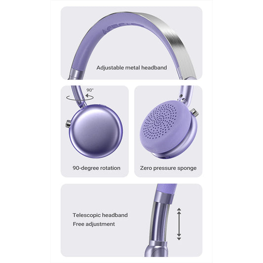 Handsfree Bluetooth Acefast H8, A2DP, ANC, Dourado