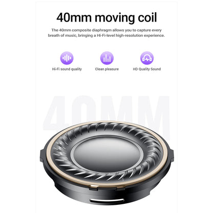 Handsfree Bluetooth Acefast H8, A2DP, ANC, Dourado