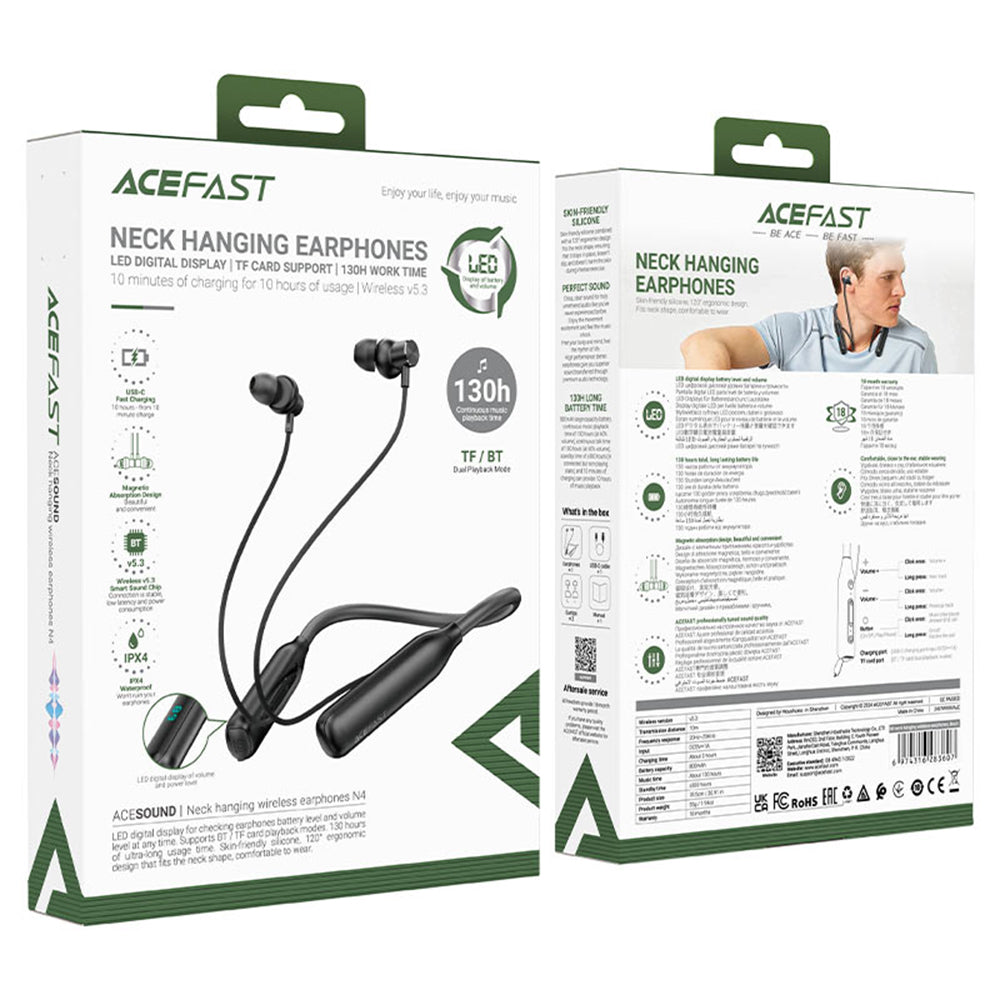 Handsfree Bluetooth Acefast N4, A2DP, Preto