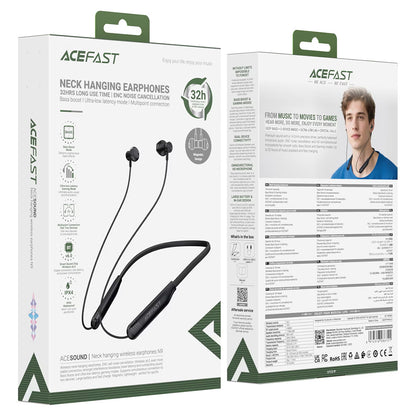 Auricular Bluetooth Acefast N9, A2DP, Preto
