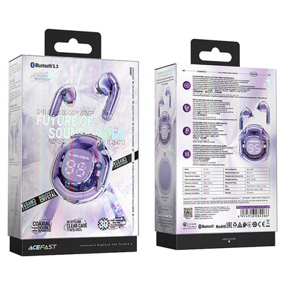 Handsfree Bluetooth Acefast T8, TWS, Roxo