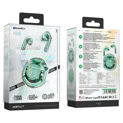 Handsfree Bluetooth Acefast T8, TWS, Verde