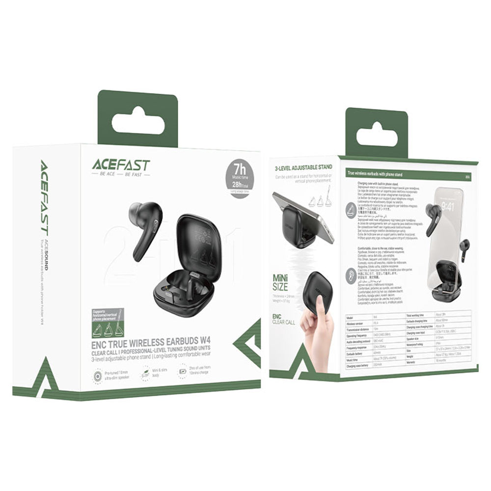 Handsfree Bluetooth Acefast W4, TWS, Preto
