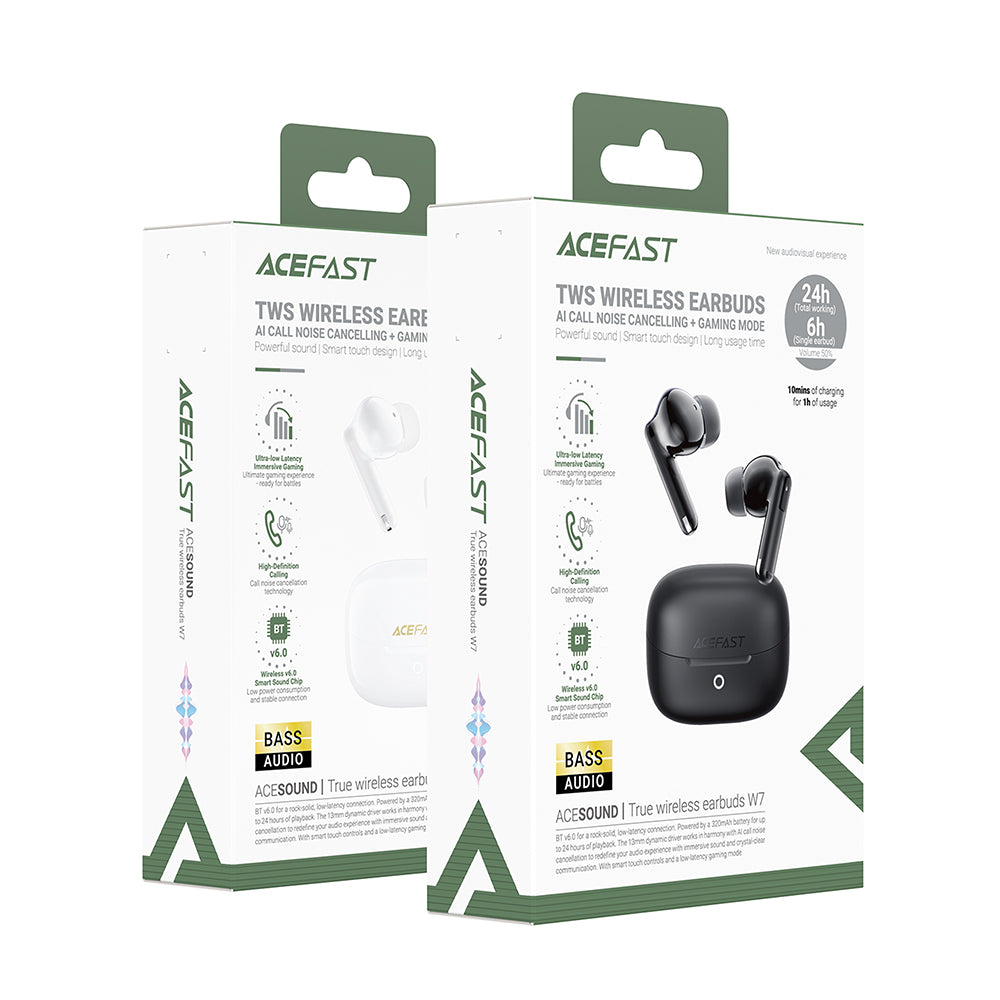 Handsfree Bluetooth Acefast W7, TWS, Preto